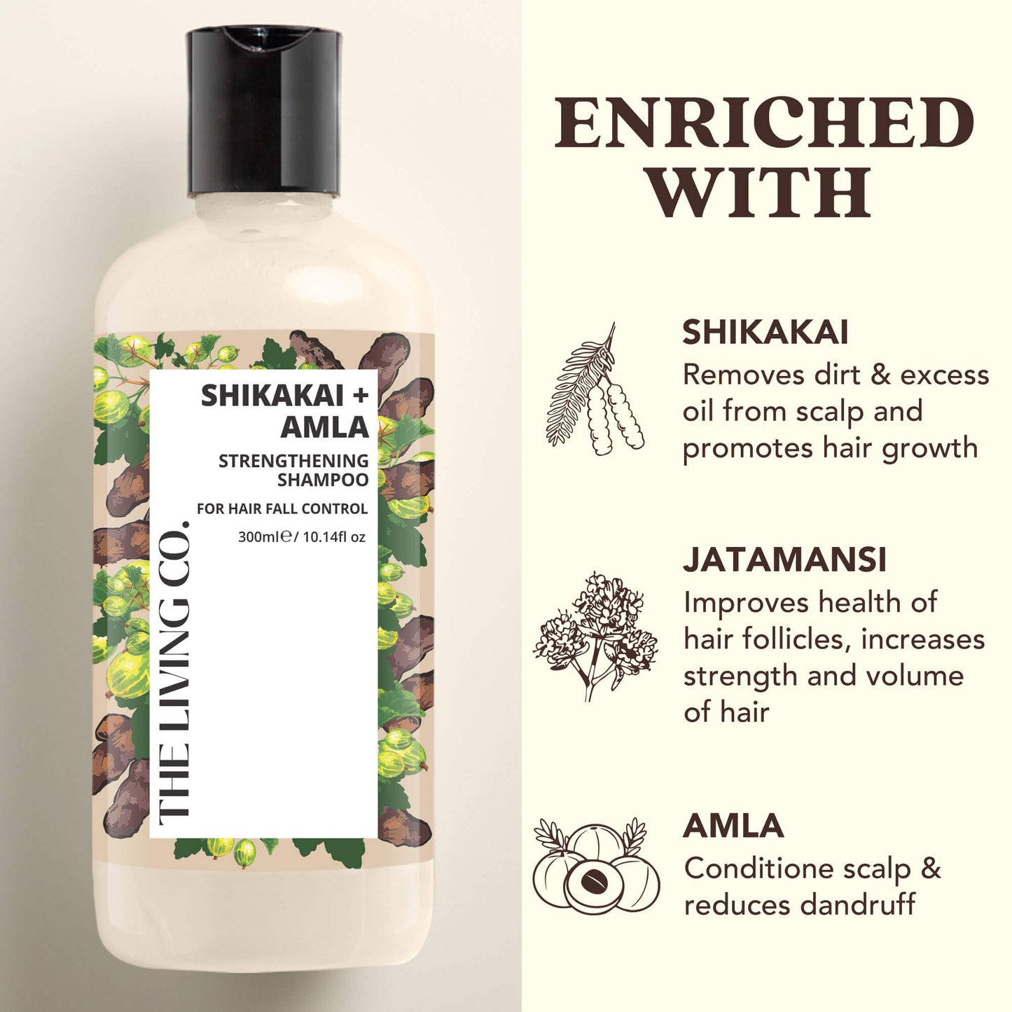 Strengthening Shampoo with SHIKAKAI + AMLA for Hair Fall Control
