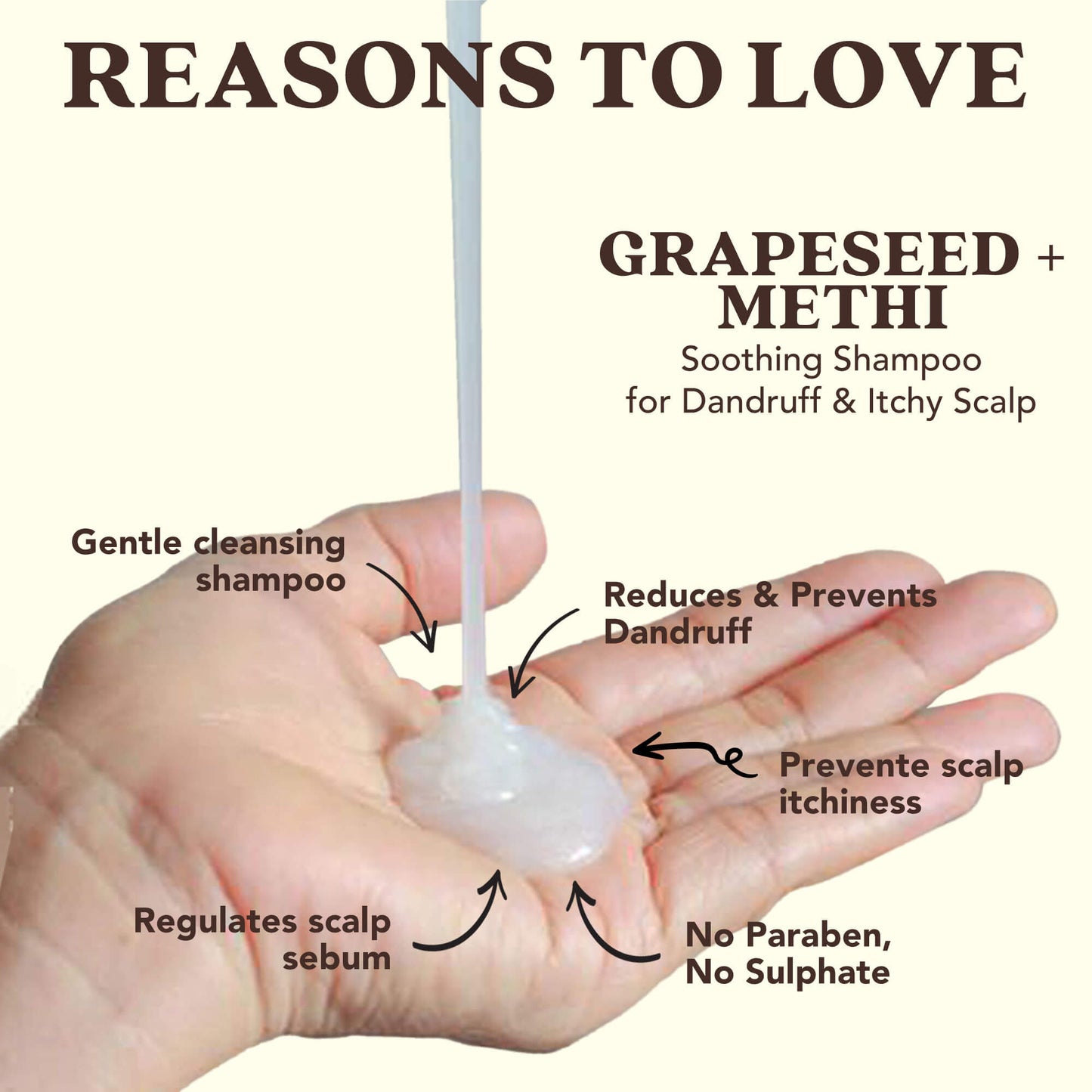 Clarifying Shampoo with GRAPESEED + METHI for Dandruff & Itchy Scalp